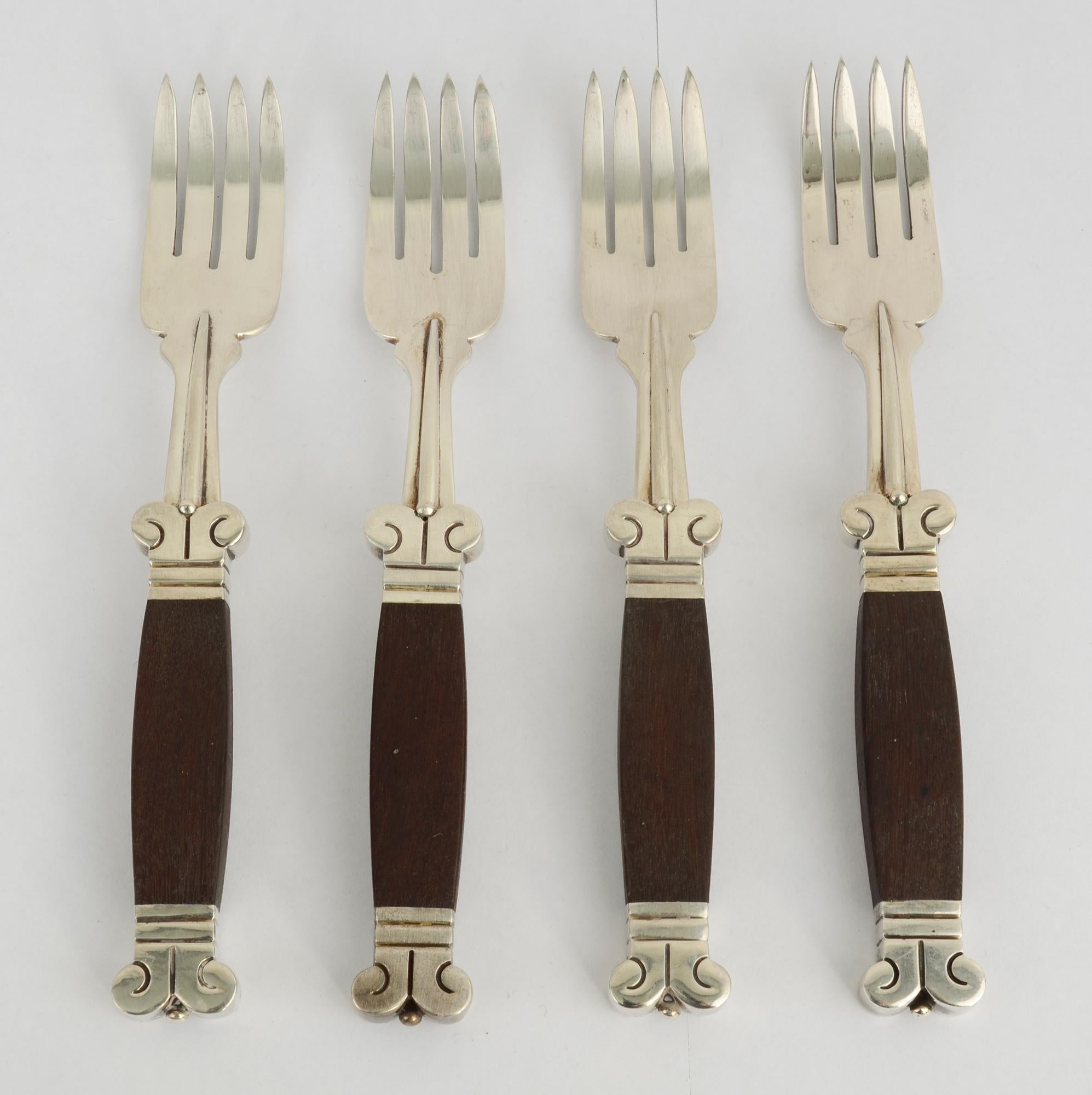 Hector Aguilar Sterling and Rosewood Flatware Set 3