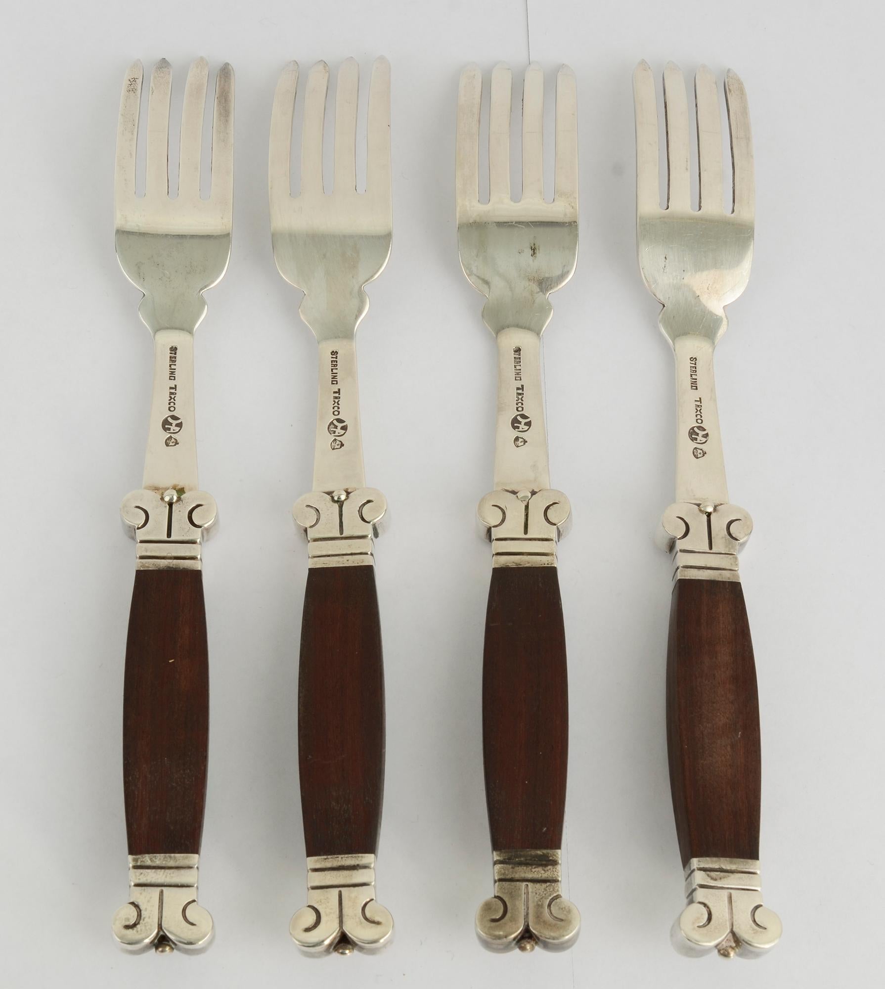 Hector Aguilar Sterling and Rosewood Flatware Set 2