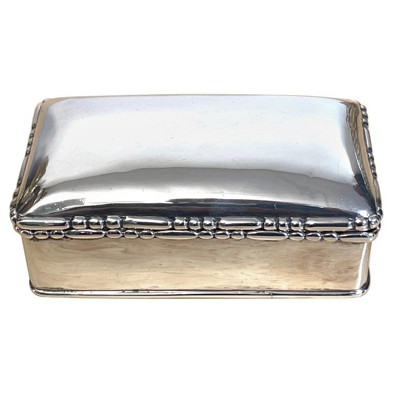 Hector Aguilar Sterling Rectangular Box, Mexico C 1940 For Sale