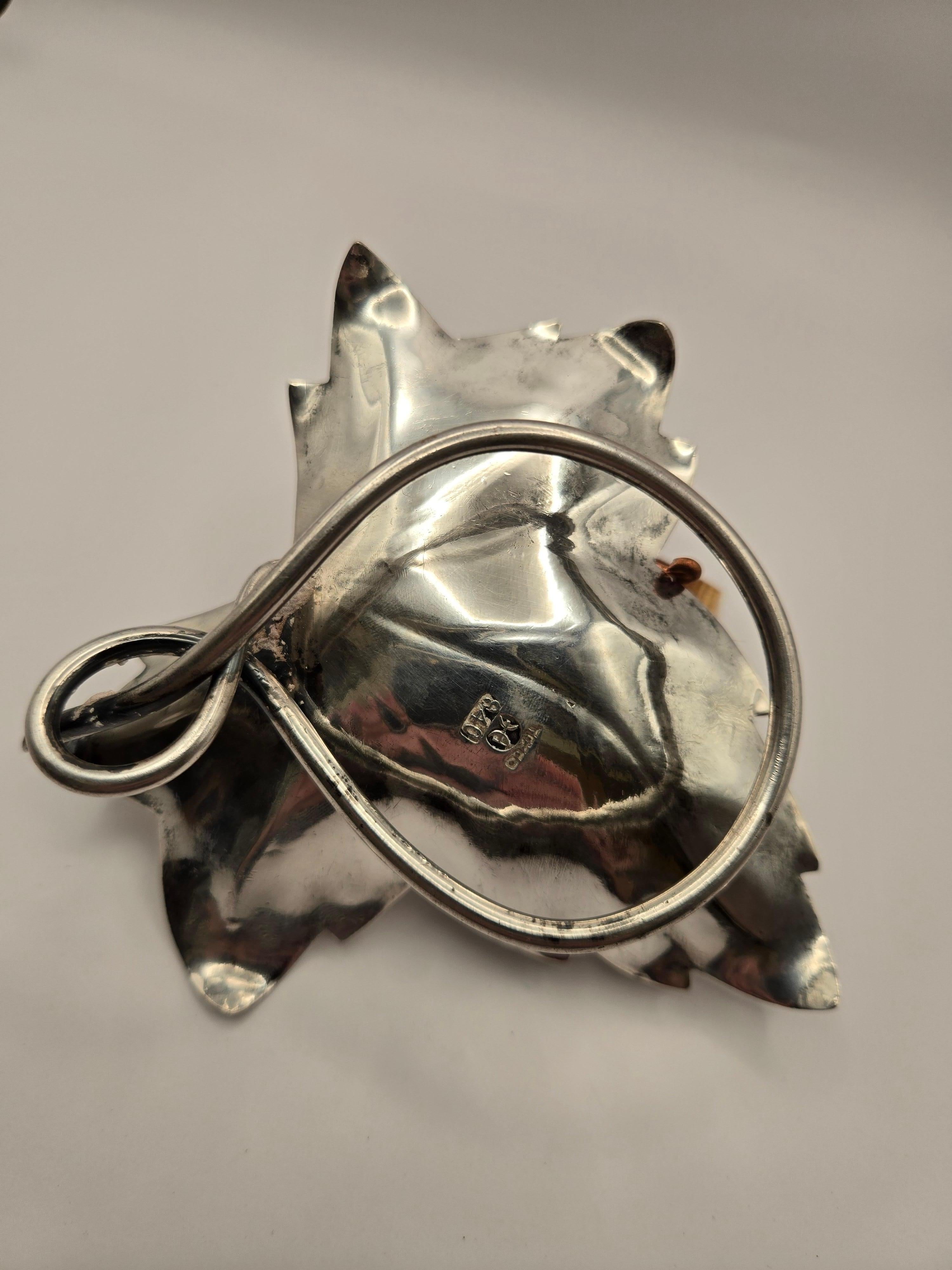 Piatto a forma di foglia in argento sterling Hector Aguilar in vendita 1