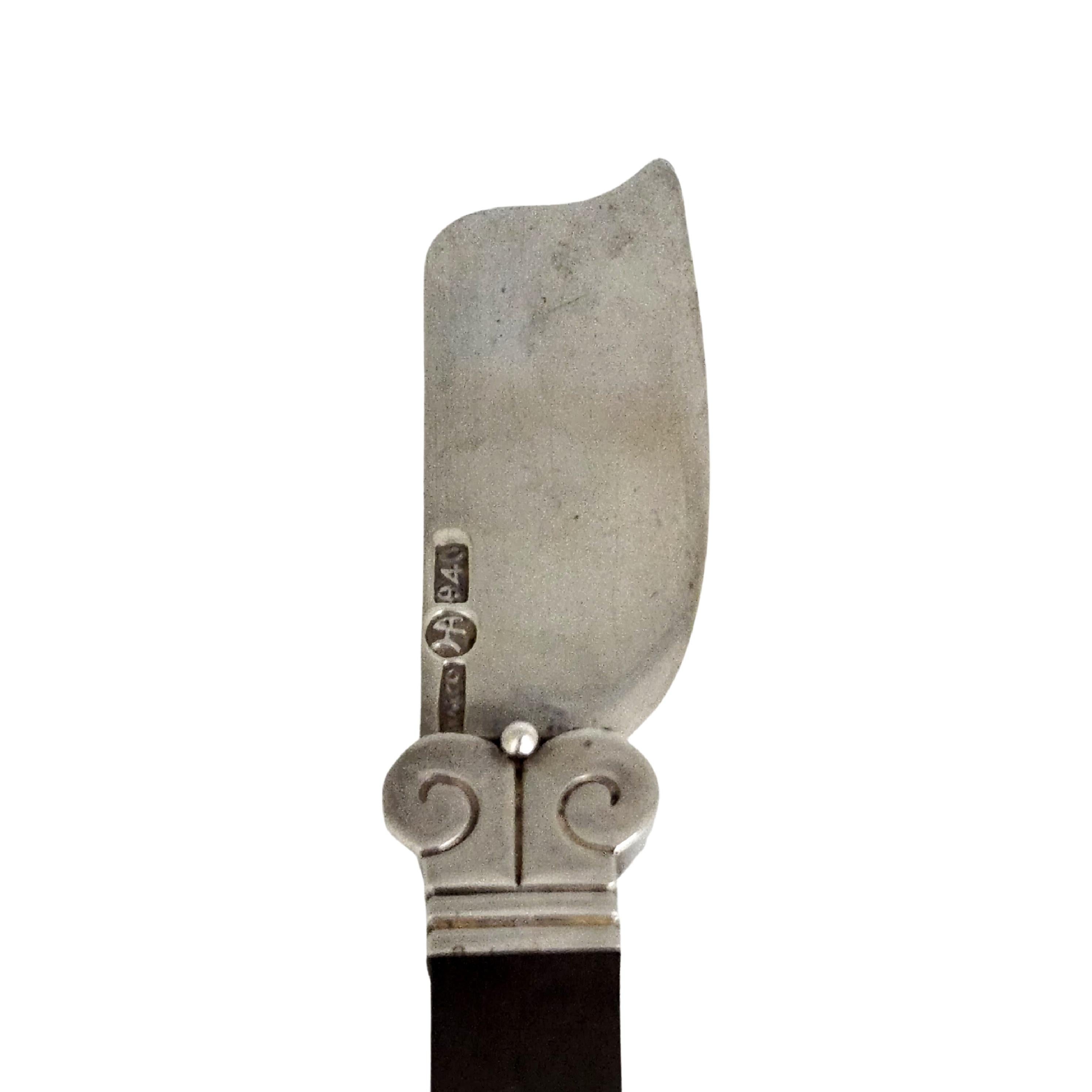 Femenino o masculino Hector Aguilar Taxco Mexico 940 Cuchillo para queso con mango de palo de rosa y plata de ley