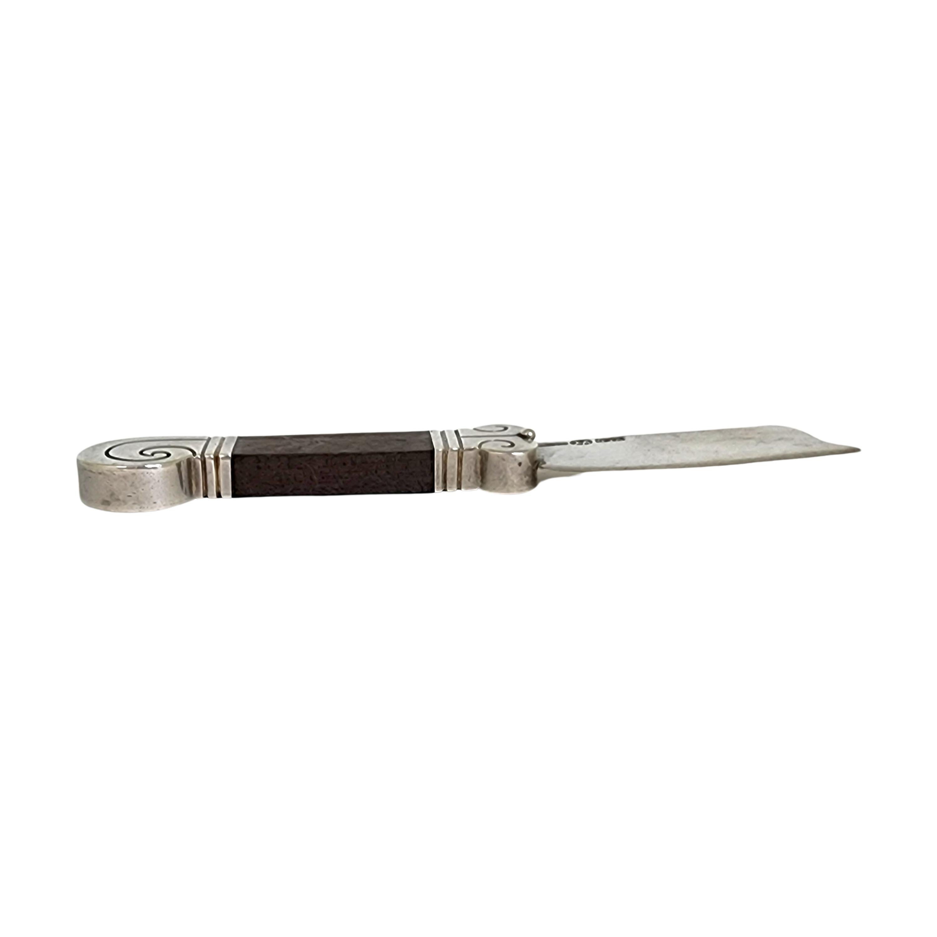Hector Aguilar Taxco Mexico 940 Cuchillo para queso con mango de palo de rosa y plata de ley 4