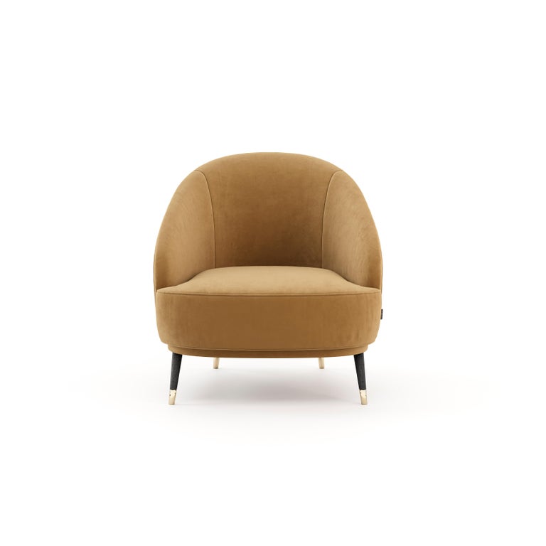 Hector Armchair, Portuguese 21st Century Contemporary Upholstered with Fabric For Sale