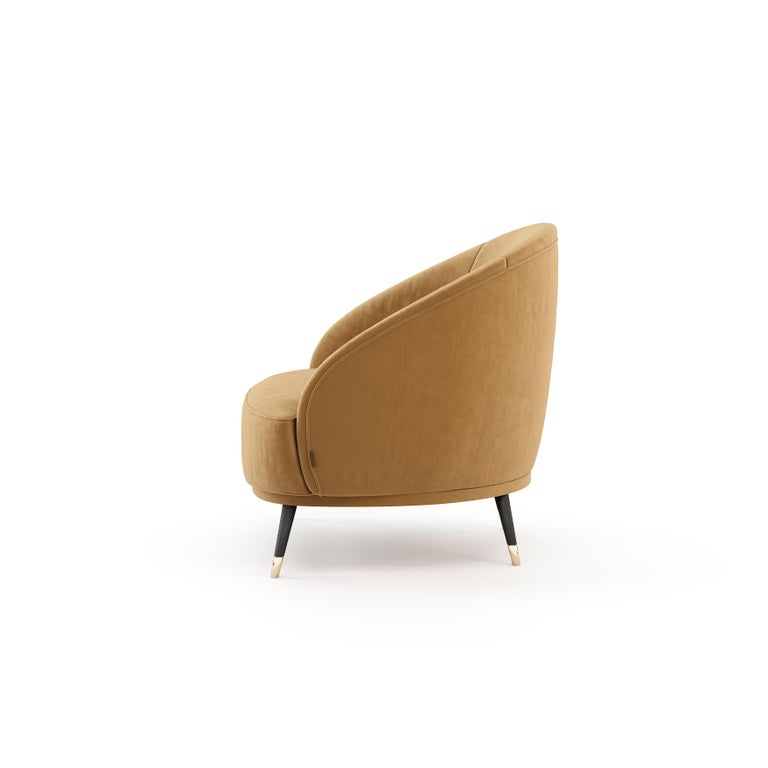 Modern Hector Armchair, Portuguese 21st Century Contemporary Upholstered with Leather For Sale