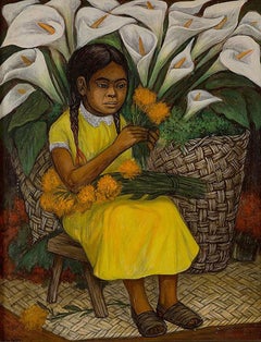 Vendedora de Alcatraces - Young Mexican Girl Selling Calla Lillies 