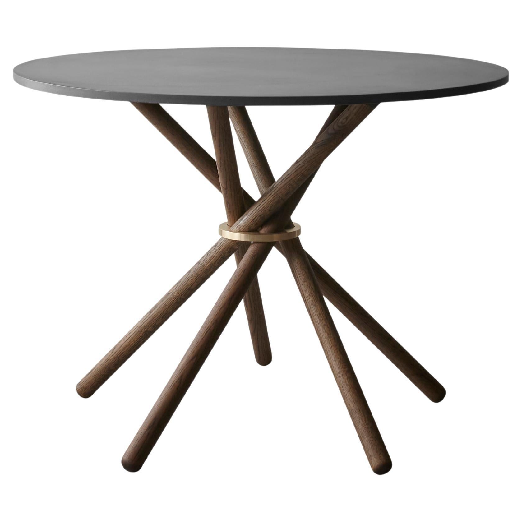 Hector Concrete Top and Dark Oak Legs Dining Table 105 by Eberhart Furniture