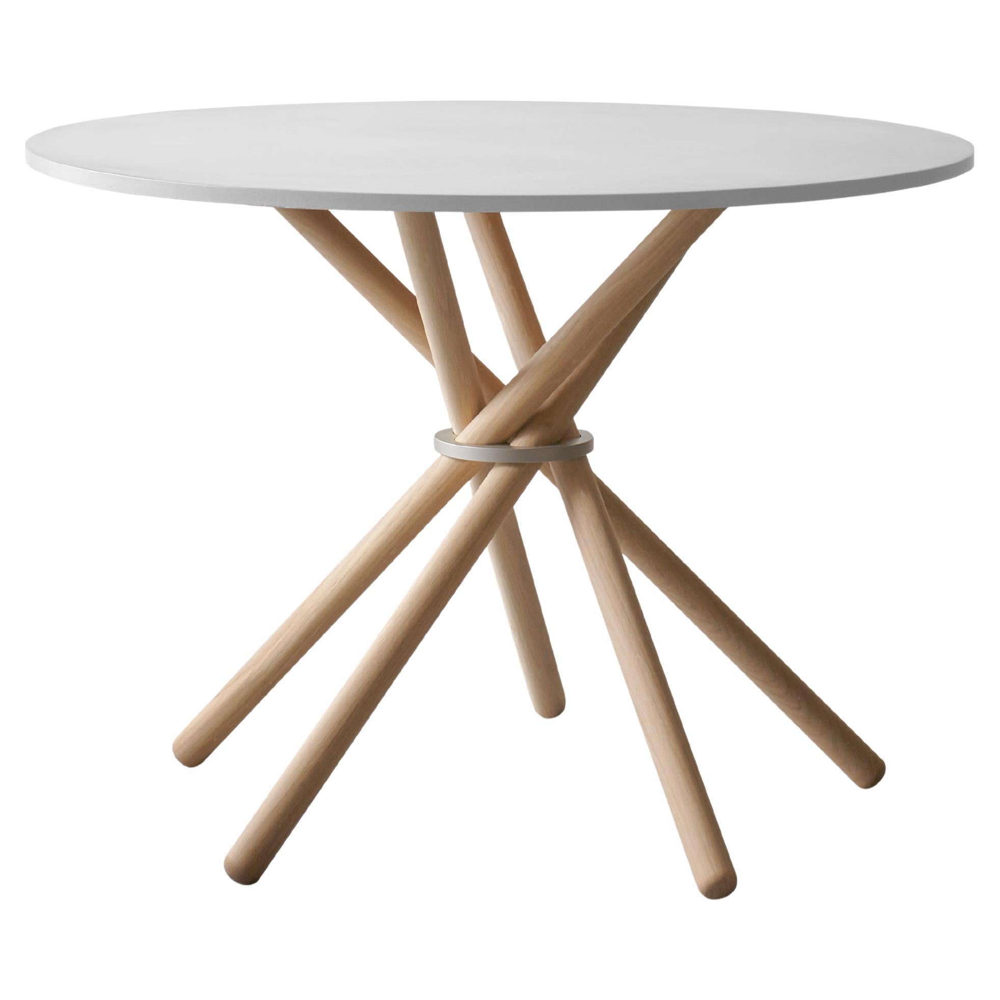 Hector Concrete Top and Light Oak Legs Dining Table 105 by Eberhart Furniture