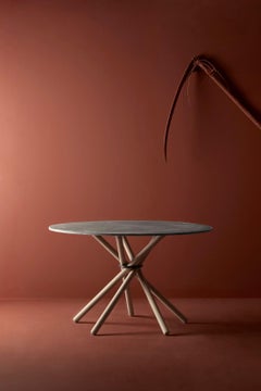 Hector Concrete Top and Light Oak Legs Dining Table 120 by Eberhart Furniture