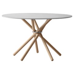 Hector Concrete Top and Light Oak Legs Dining Table 120 by Eberhart Furniture
