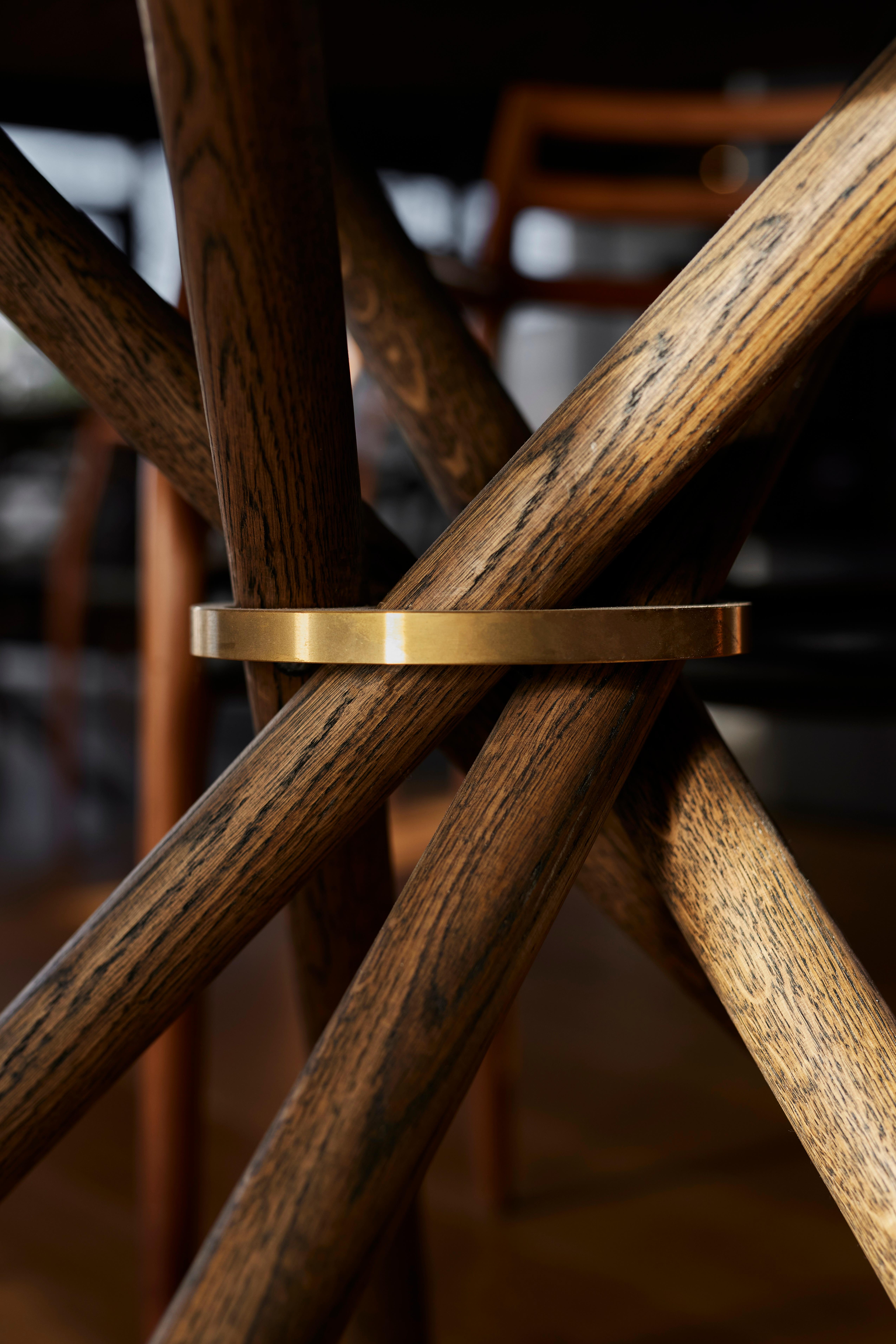 Métal Hector Dark Oak Dining Table 140 by Eberhart Furniture en vente