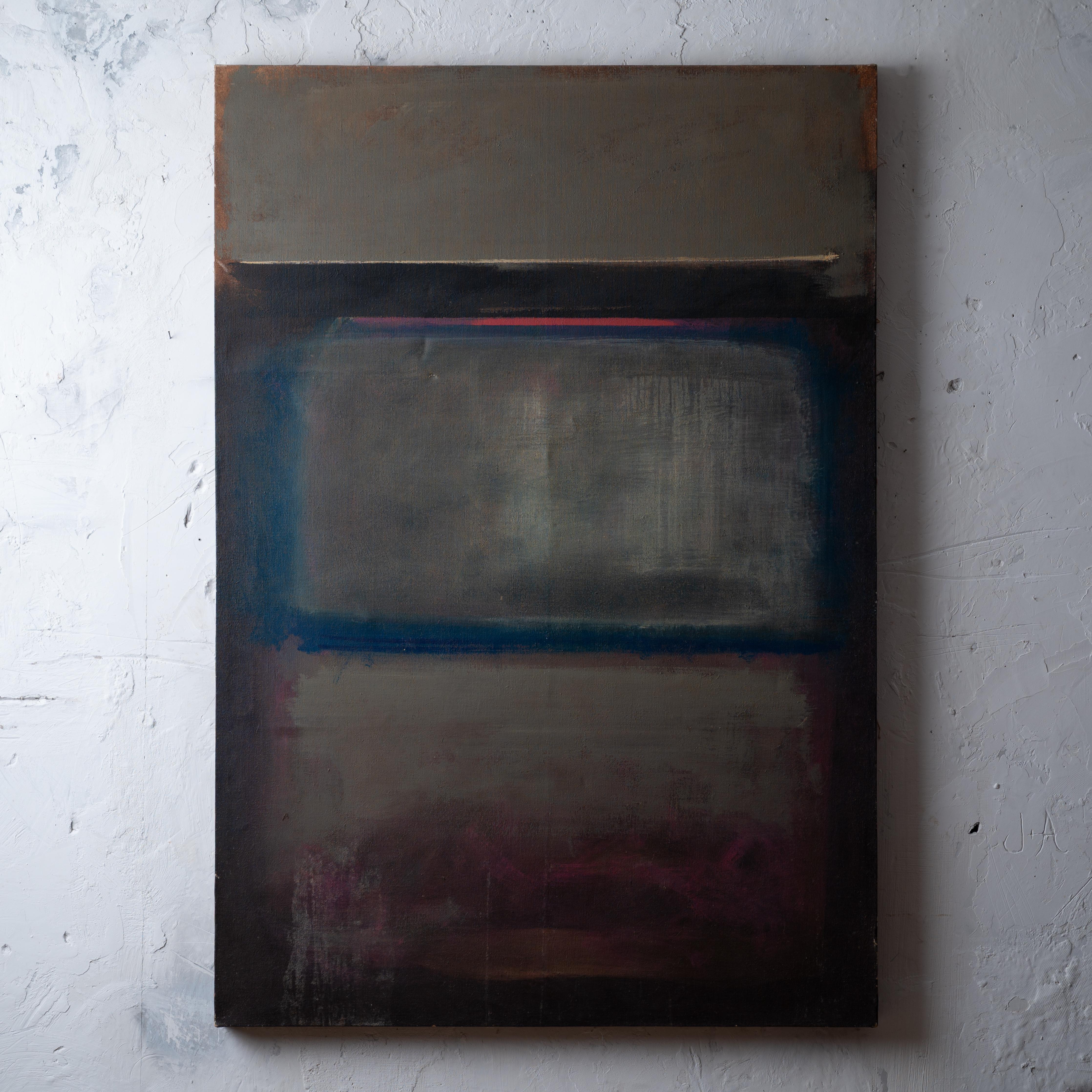 Hector Dewart
(Amerikaner, 1937-1996)



Abstraktes Acryl auf Leinwand



41 Zoll breit, 60 Zoll hoch und 2 Zoll tief



Mit Einkerbung, kleinem Einstich, Abnutzung der Leinwand.



Der in Savannah, GA, geborene Hector Dewart war ein abstrakter