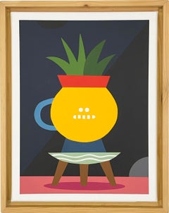 Anthropomorphes Stillleben, Interieurmalerei, geometrische figurative Kunst
