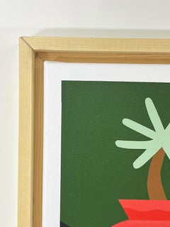 Carrot Man Geometric Figurative Interior Painting With Anthropomorphic Objects