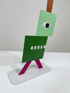Kubik Escultura Contemporánea de Acero Pintado Geométrica Figurativa de Colores