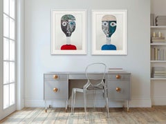 Diptych Figurative Portraits of a Man and Women, Contemporary Cuban Art