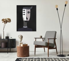 Dark Acrylic Figurative Portrait by Cuban Artist Hector Frank