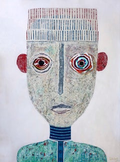 Figuratives kubistisches Porträt des kubanischen Künstlers Hector Frank