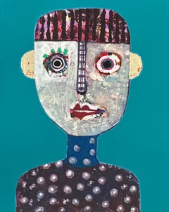 Portrait figuratif original de l'artiste cubain Hector Frank