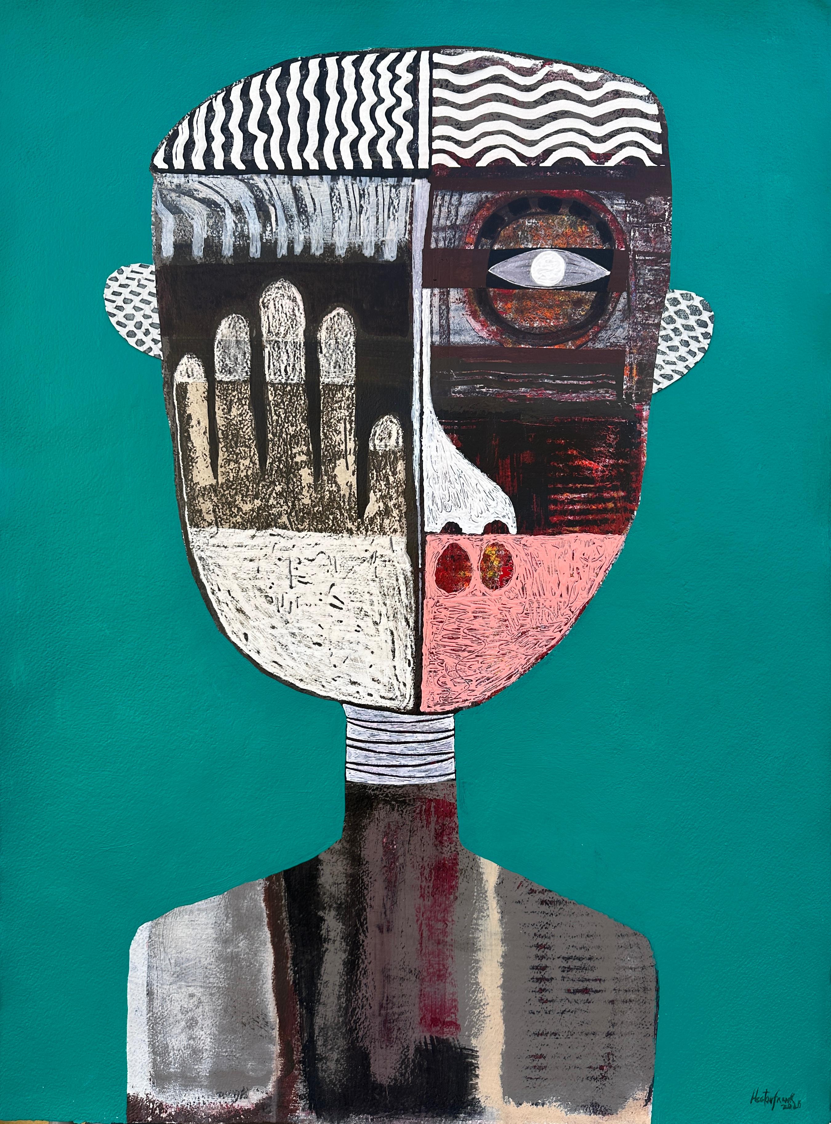 Figurative Original Portrait Painting by Cuban Artist Hector Frank