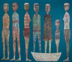 From the Series 'La Cola Infinita' - Mixed Painting by Cuban Master Hector Frank