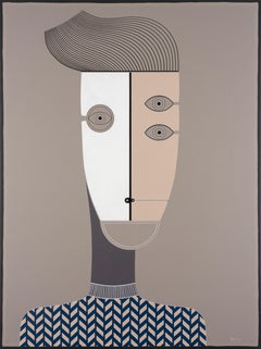Neutrales figuratives Porträt von Hector Frank