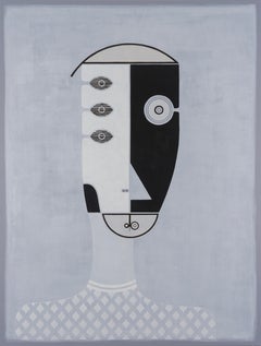 „Untitled“ Neutrales figuratives Porträt von Hector Frank