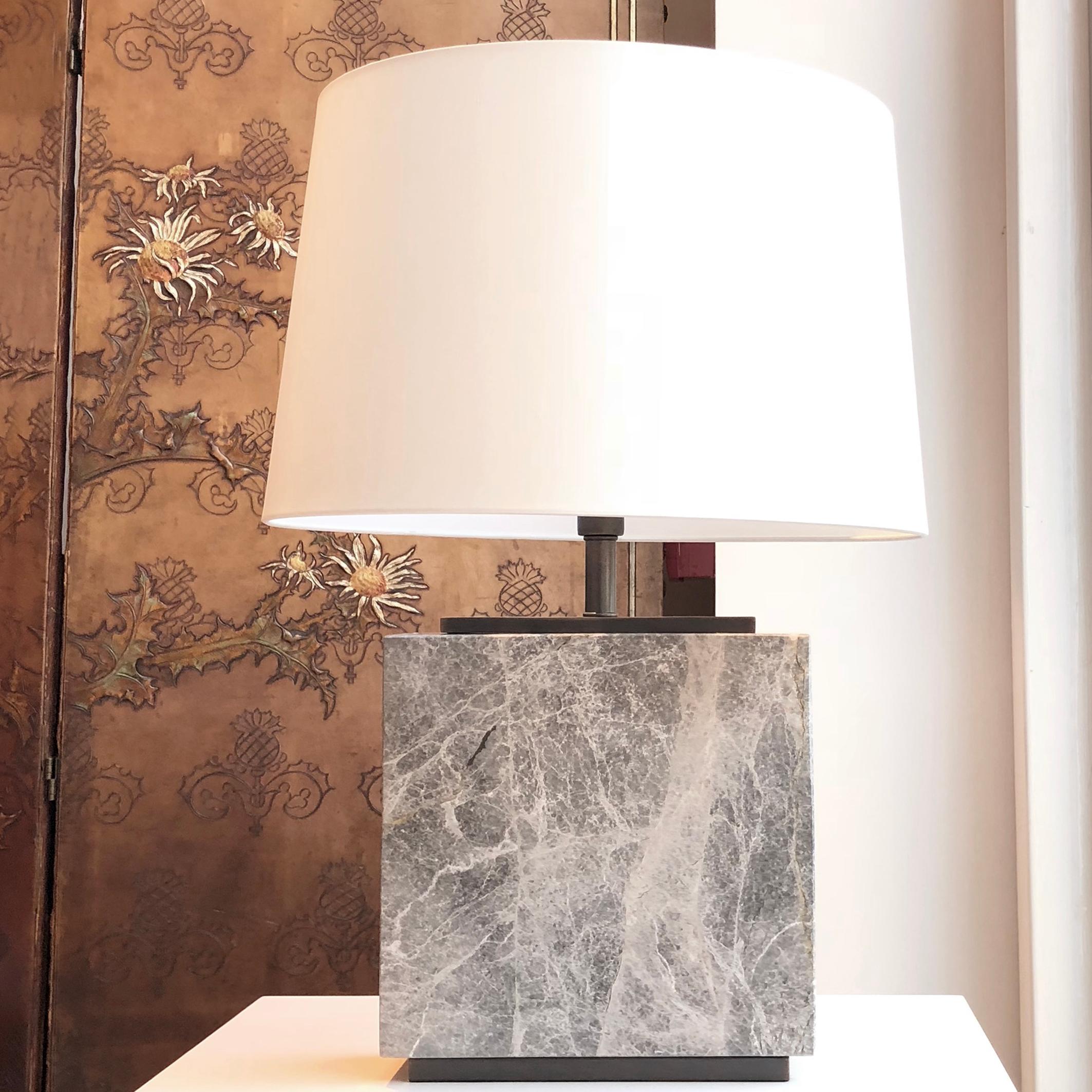 Contemporary Hector Grey Marble Table Lamp For Sale