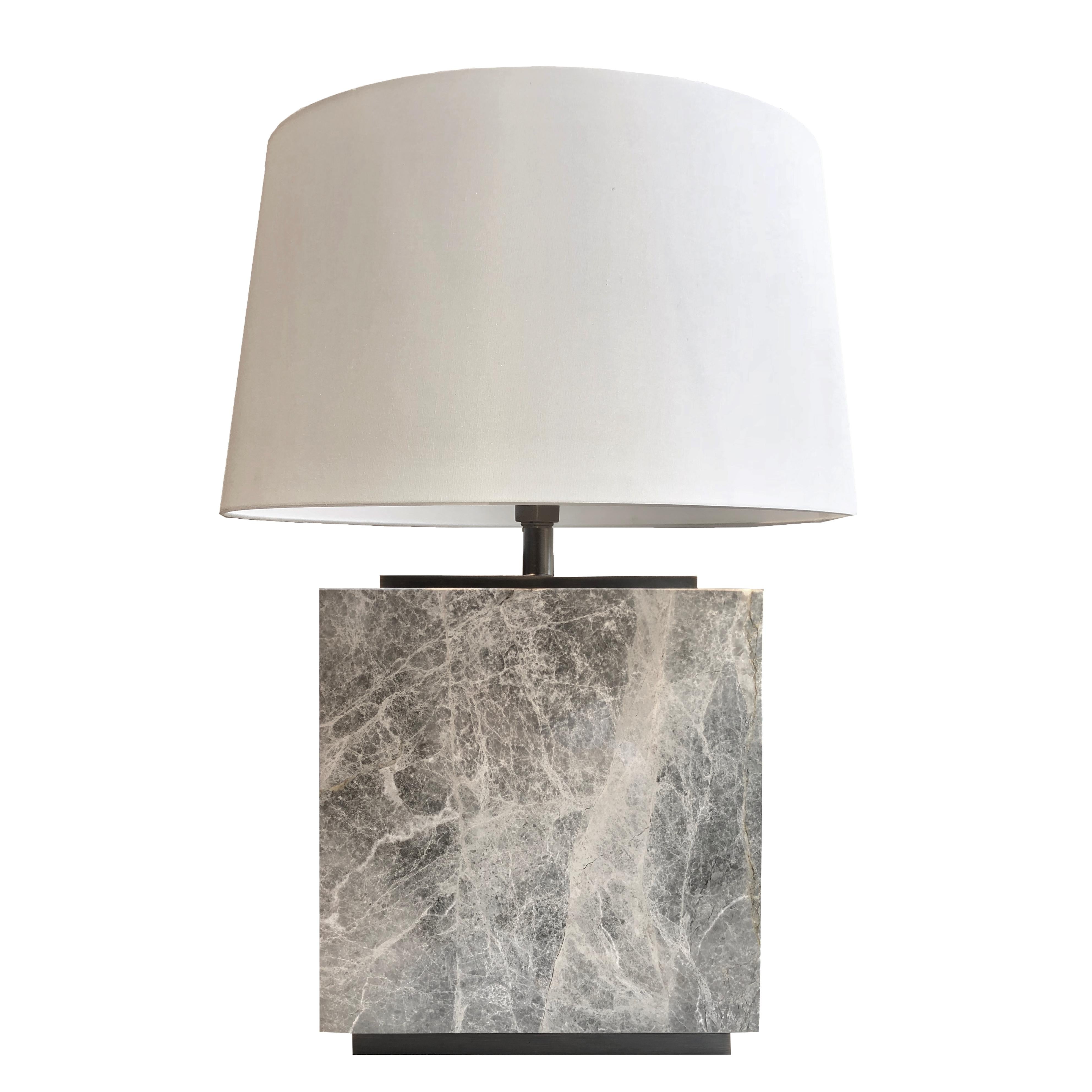 Hector Grey Marble Table Lamp For Sale