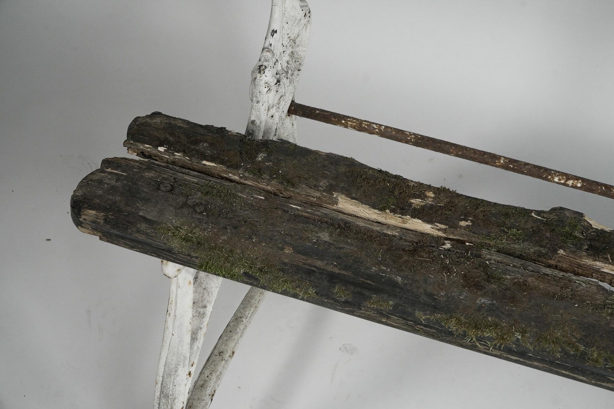 Hector Guimard, Garden bench, a rare example retaining its original wooden seat. For Sale 3
