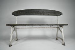 Hector Guimard, Garden bench, a rare example retaining its original wooden seat.