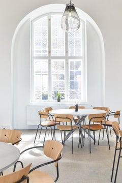 Hector Light Concrete Top and Steel Legs Dining Table 140 by Eberhart Furniture