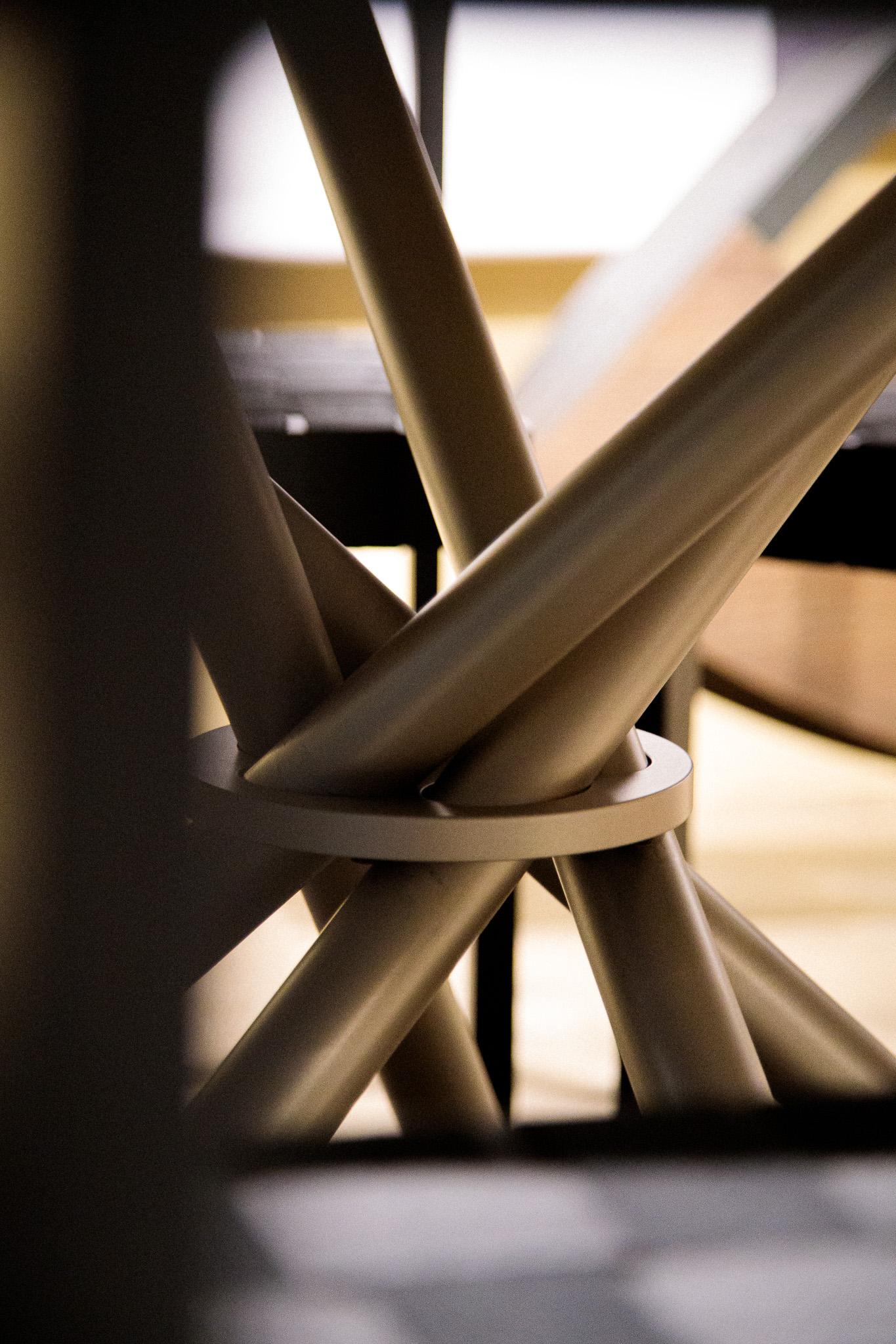 Béton Hector Light Concrete Top and Steel Legs Dining Table 140 by Eberhart Furniture en vente