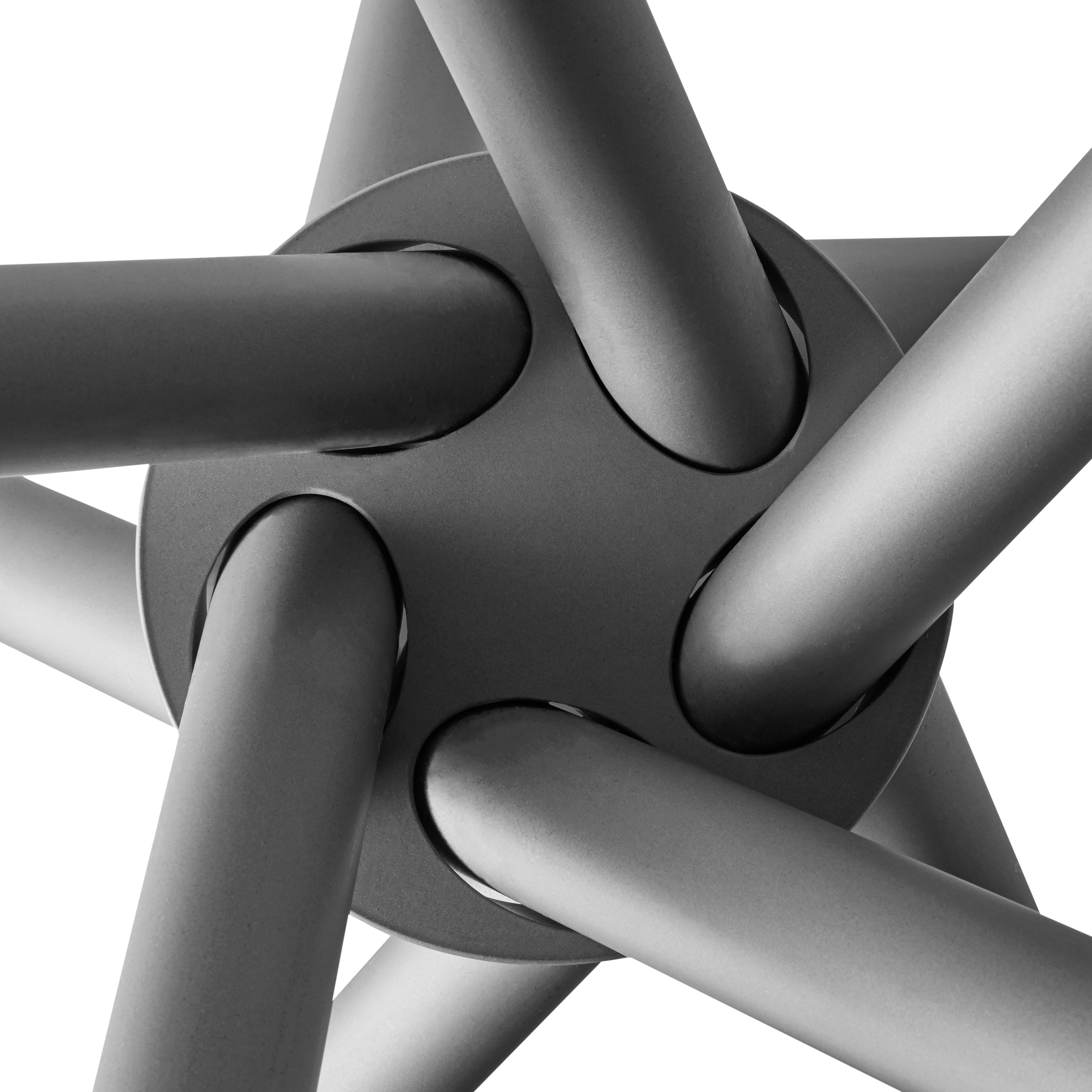 Hector Light Concrete Top and Steel Legs Dining Table 140 by Eberhart Furniture en vente 2