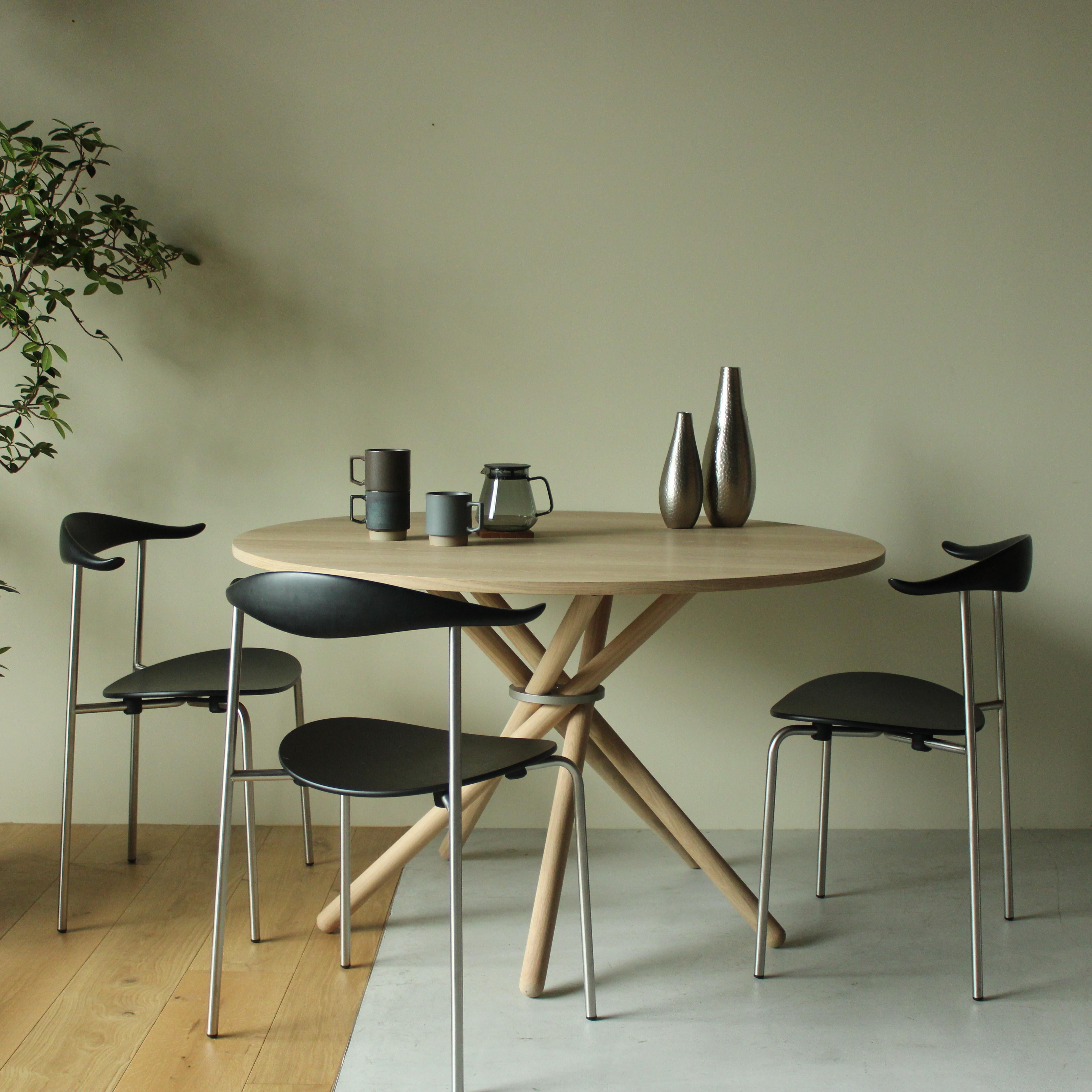 Métal Hector Light Oak Dining Table 120 by Eberhart Furniture en vente