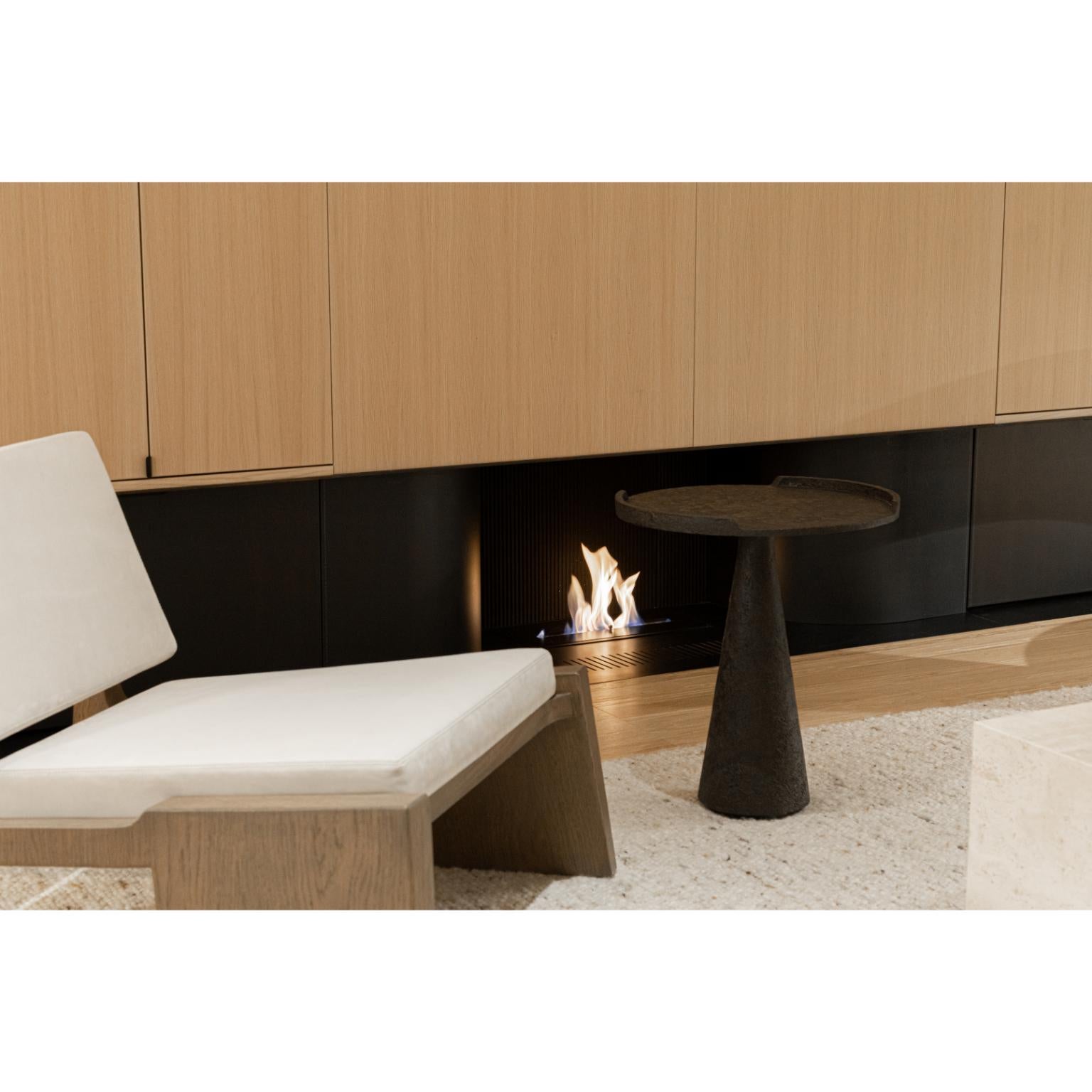 XXIe siècle et contemporain Chaise longue Hector en chêne teinté brun moyen et cuir nubuck par OZA Design en vente