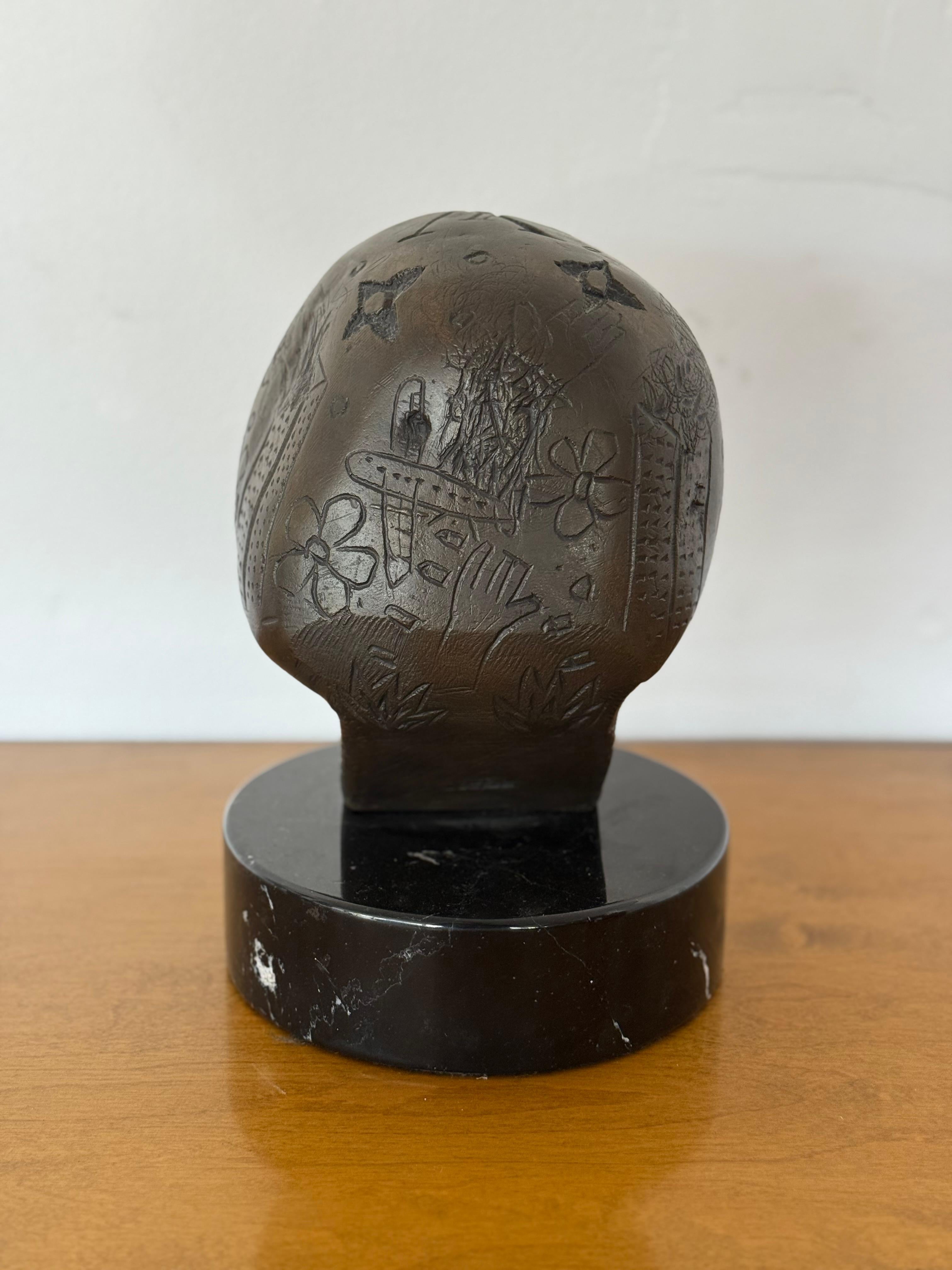 Hector Ruiz Bronze Schädel Skulptur im Zustand „Gut“ im Angebot in Phoenix, AZ
