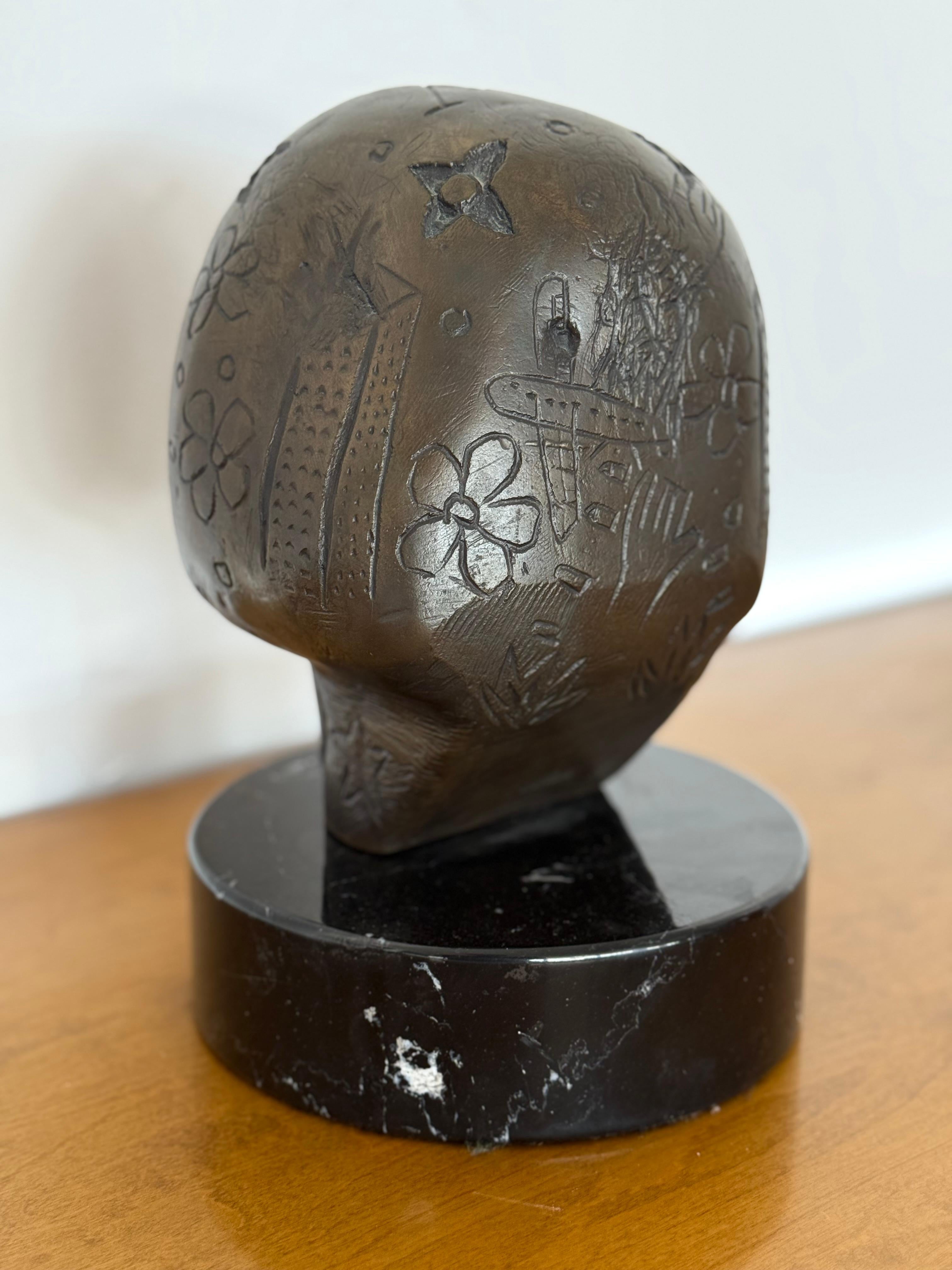 Hector Ruiz Bronze Schädel Skulptur (21. Jahrhundert und zeitgenössisch) im Angebot