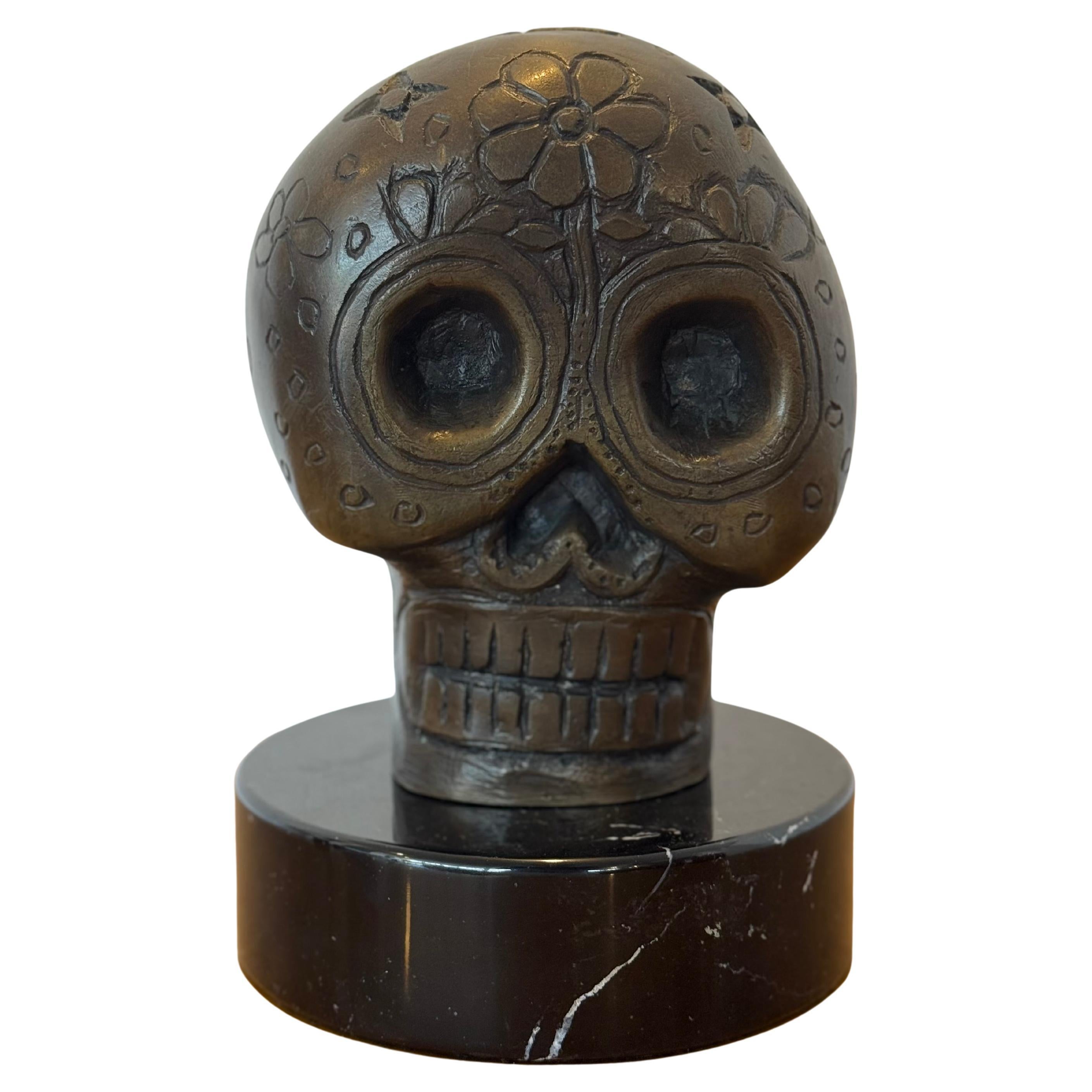 Hector Ruiz Bronze Schädel Skulptur