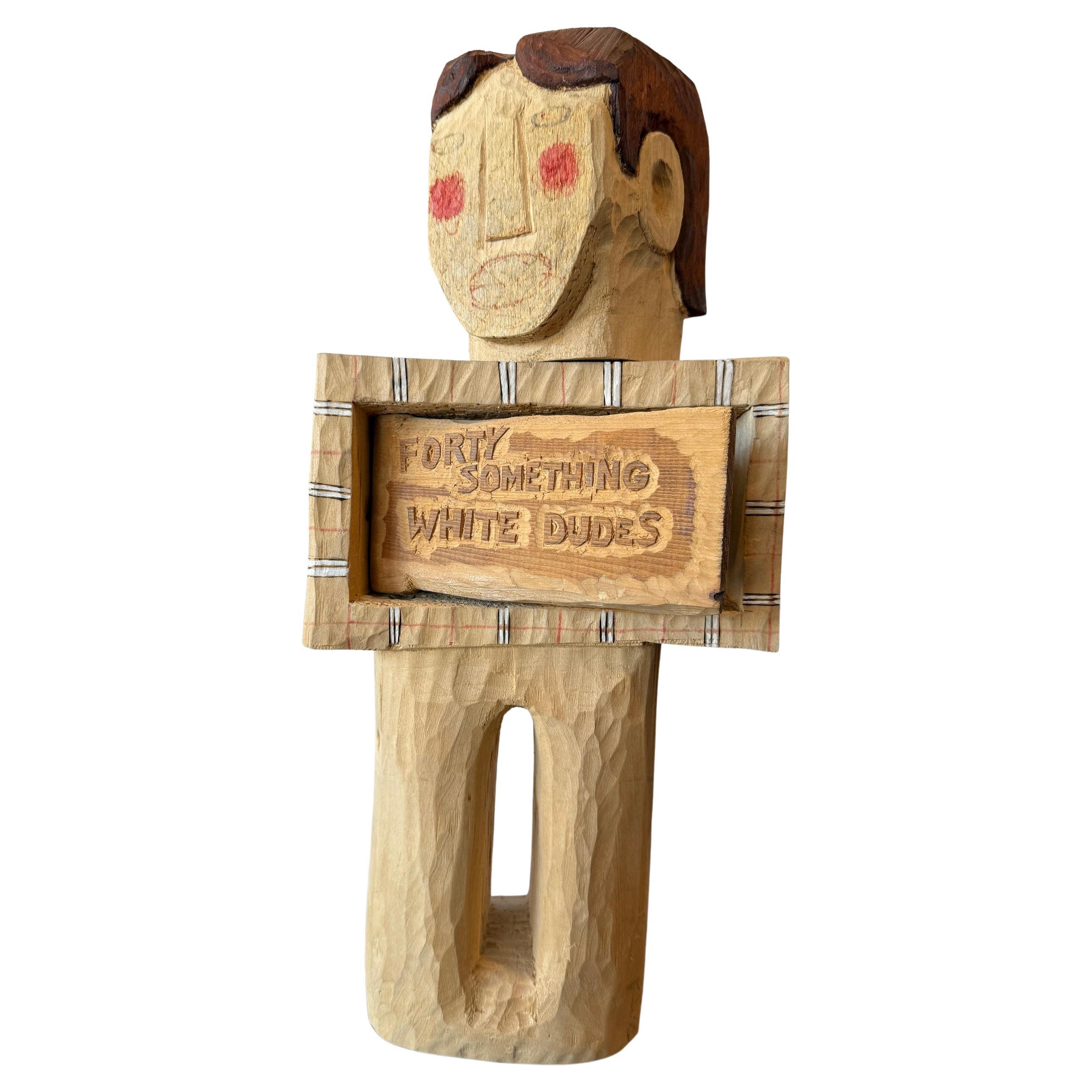 Hector Ruiz Geschnitzte Skulptur "40 Something White Dudes"