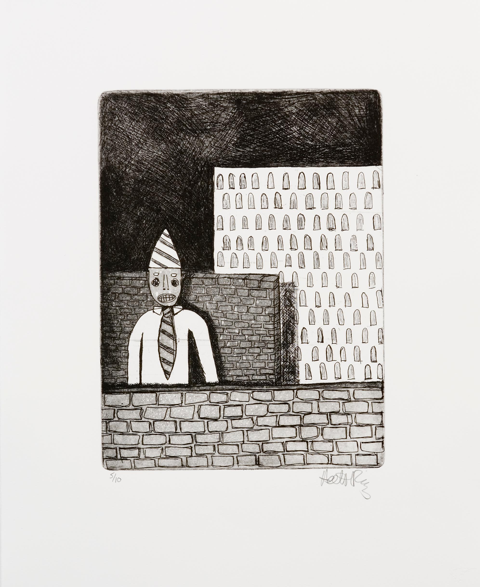 Hector Ruiz Figurative Print – Das Clown wird zum Clown