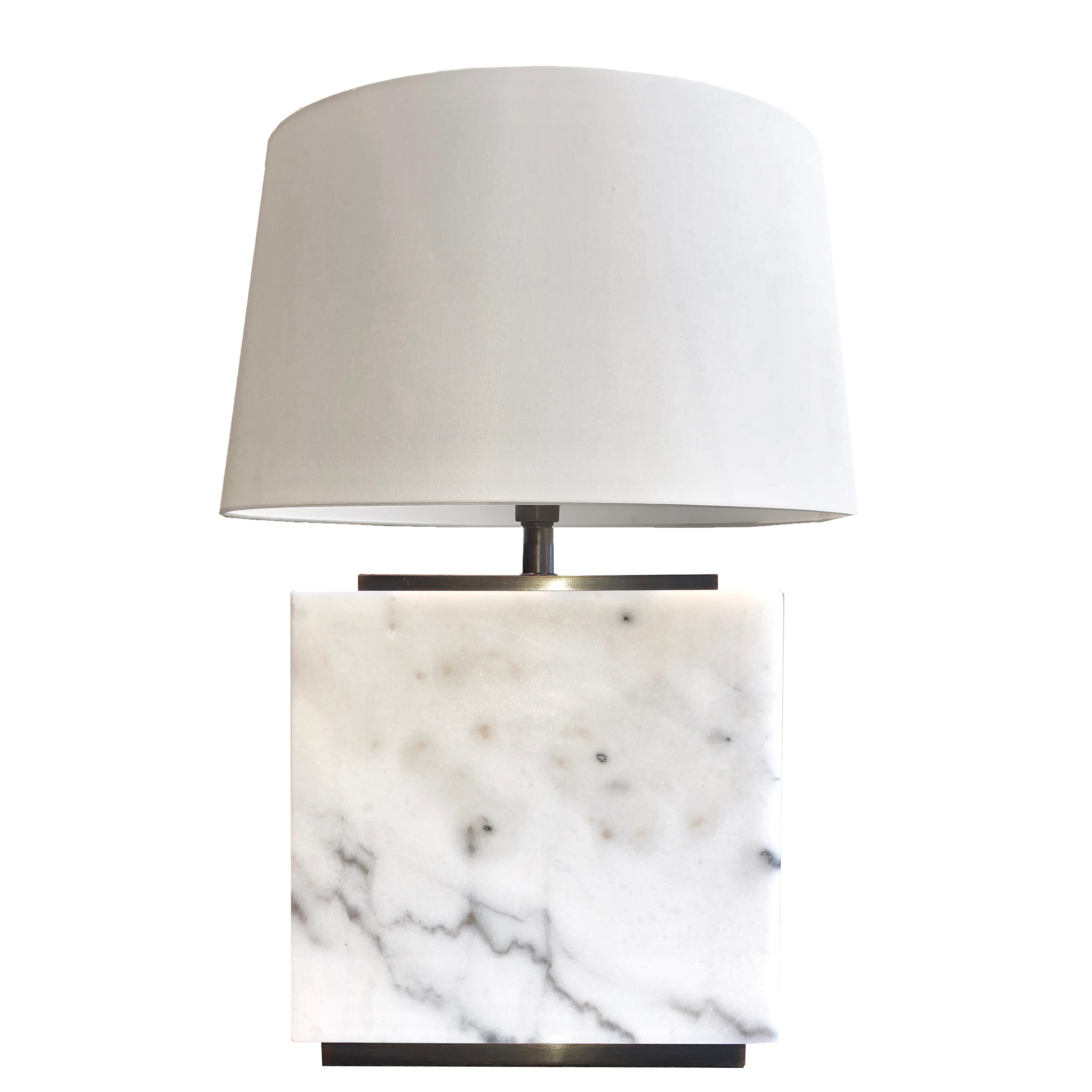 Hector White Marble Table Lamp For Sale