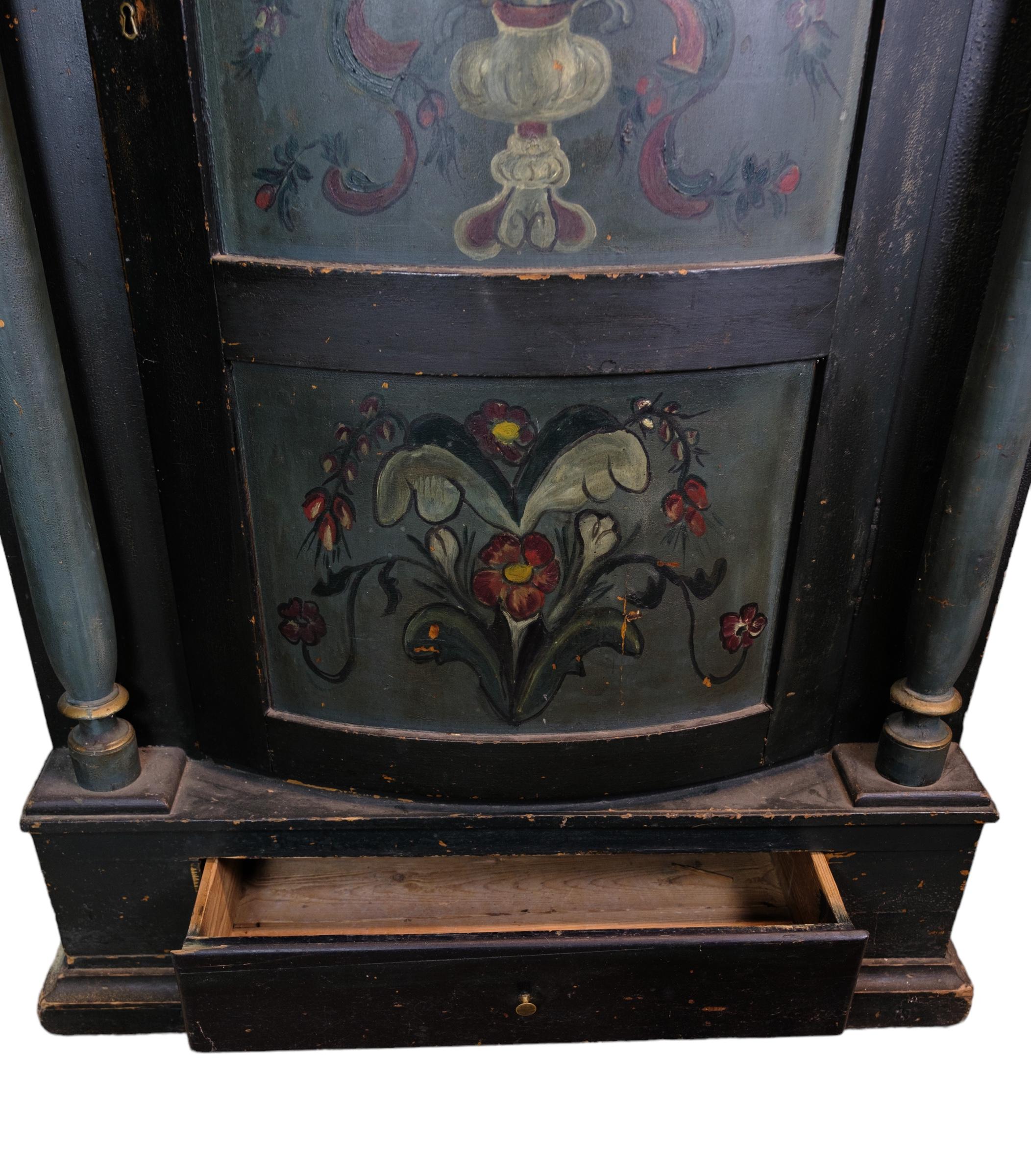 Danish Hedeboskab (Roskilde Cabinet)  Columns with Flowers Decoration from the 1836 For Sale