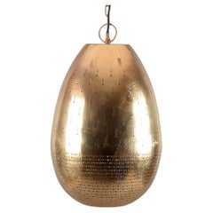 Hedemann, Denmark. Large ceiling lamp in brass. Egg-shaped.