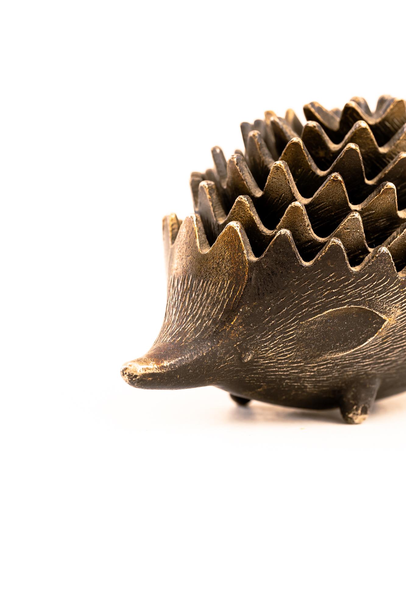 Brass Hedgehog Ashtray by Walter Bosse for Hertha Baller, Around 1950s