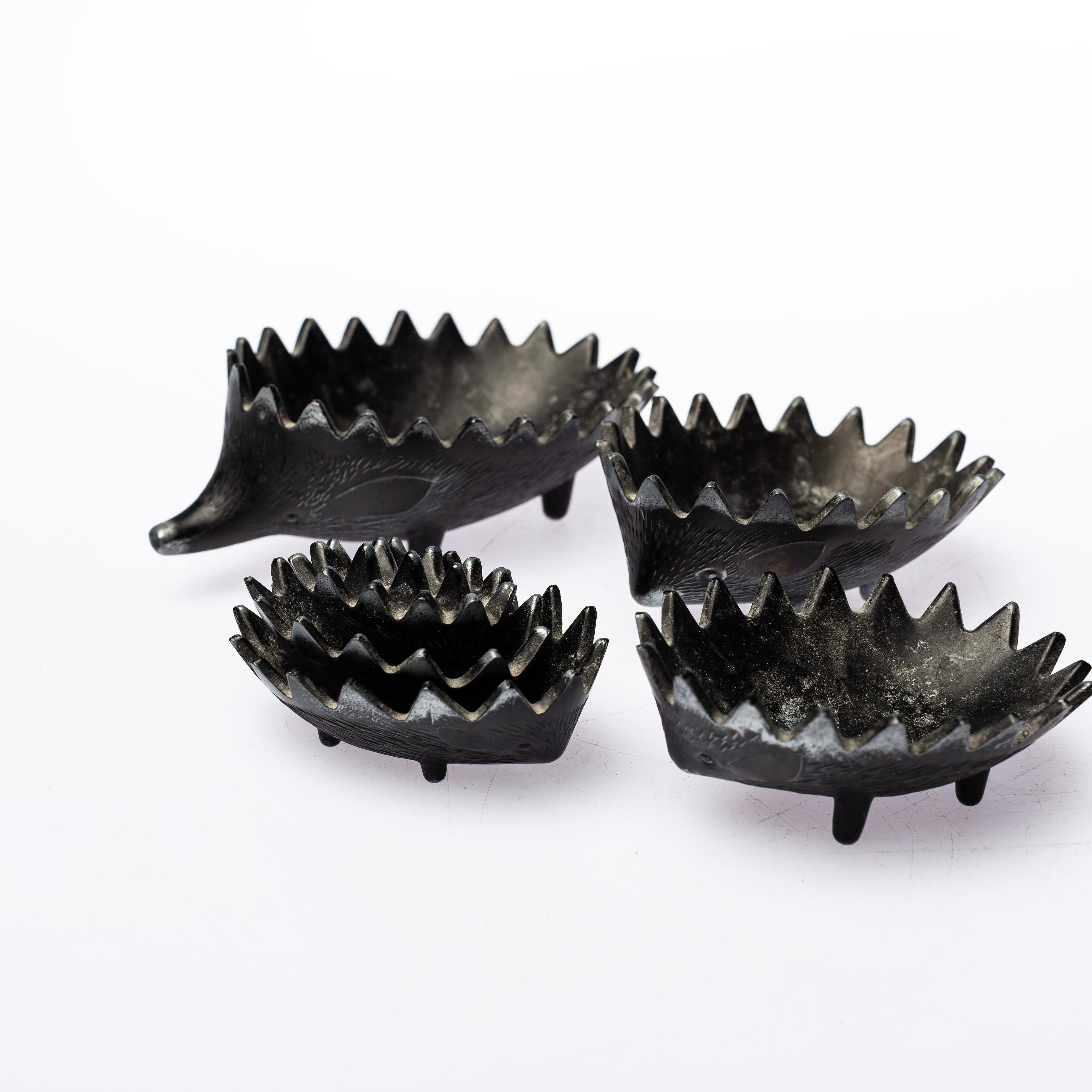 Austrian Hedgehog Ashtray Sculpture by Walter Bosse for Hertha Baller