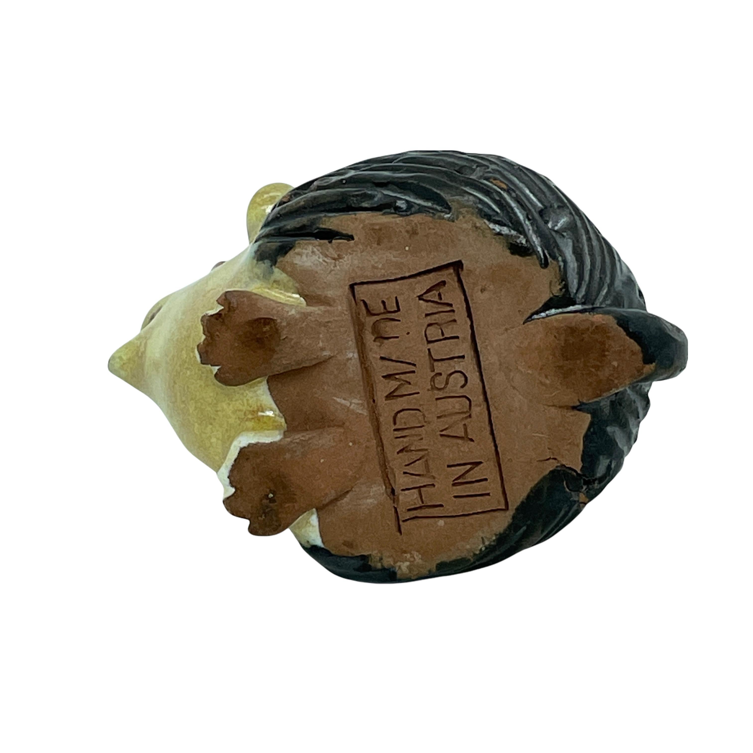 Brauner Hahn aus Keramik aus der Mitte des Jahrhunderts Zahnstocherständer Leopold Anzengruber, Wien, Österreich im Angebot 1