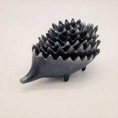 Hedgehog Set Ashtray in Brass by Walter Bosse for Herta Baller, 1955, Set of 6
