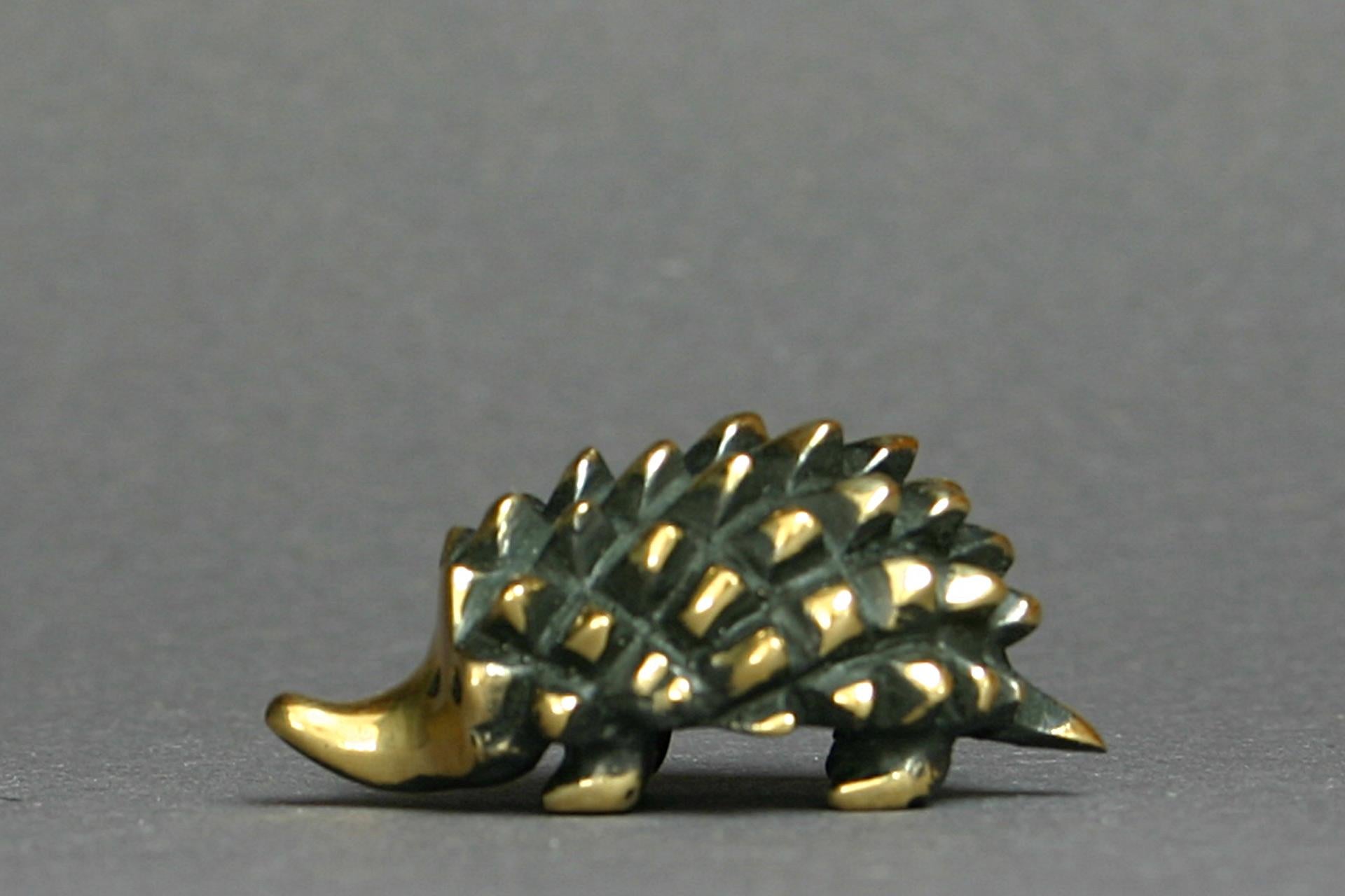 Mid-Century Modern Hedgehog Walter Bosse figurines brass patinated new Vienna Austria