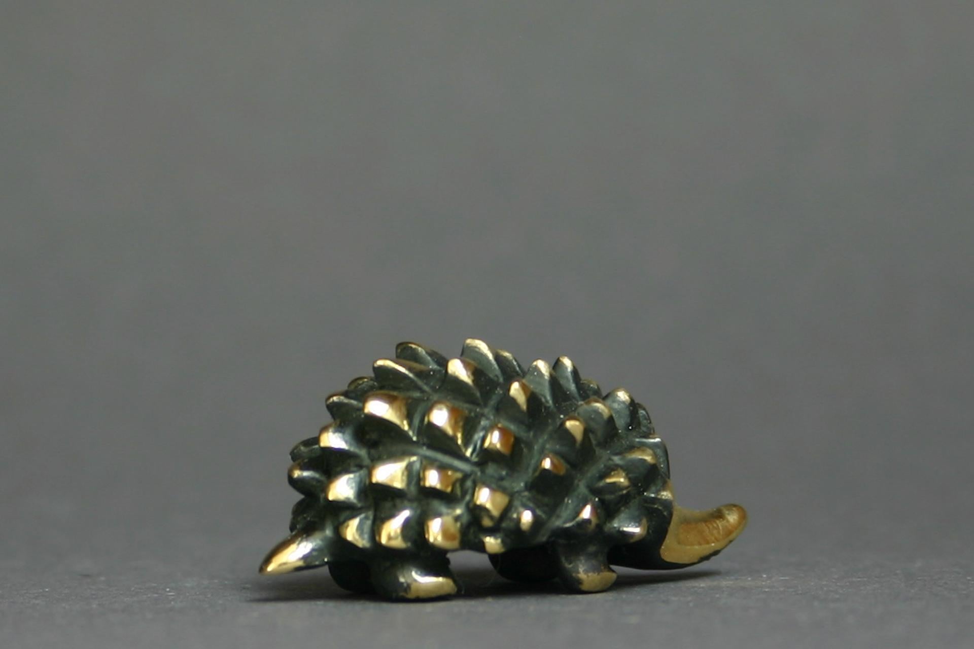Patinated Hedgehog Walter Bosse figurines brass patinated new Vienna Austria