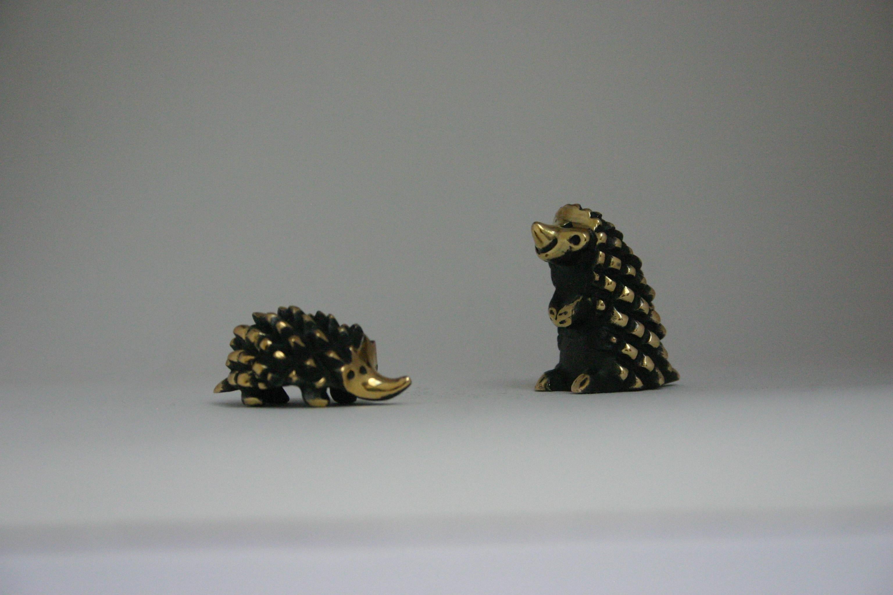 Hedgehog Walter Bosse figurines brass patinated new Vienna Austria 2